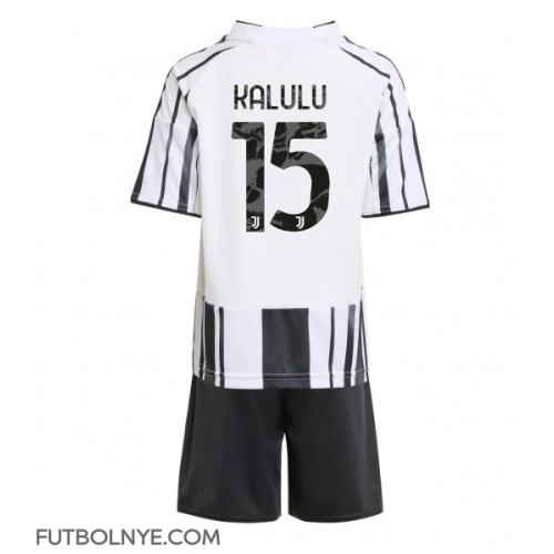 Camiseta Juventus Pierre Kalulu #15 Primera Equipación para niños 2025-26 manga corta (+ pantalones cortos)